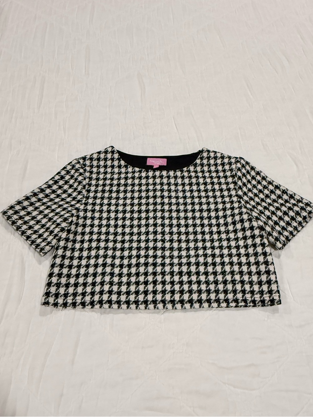 Sincerely Ours Black & White Houndstooth Top